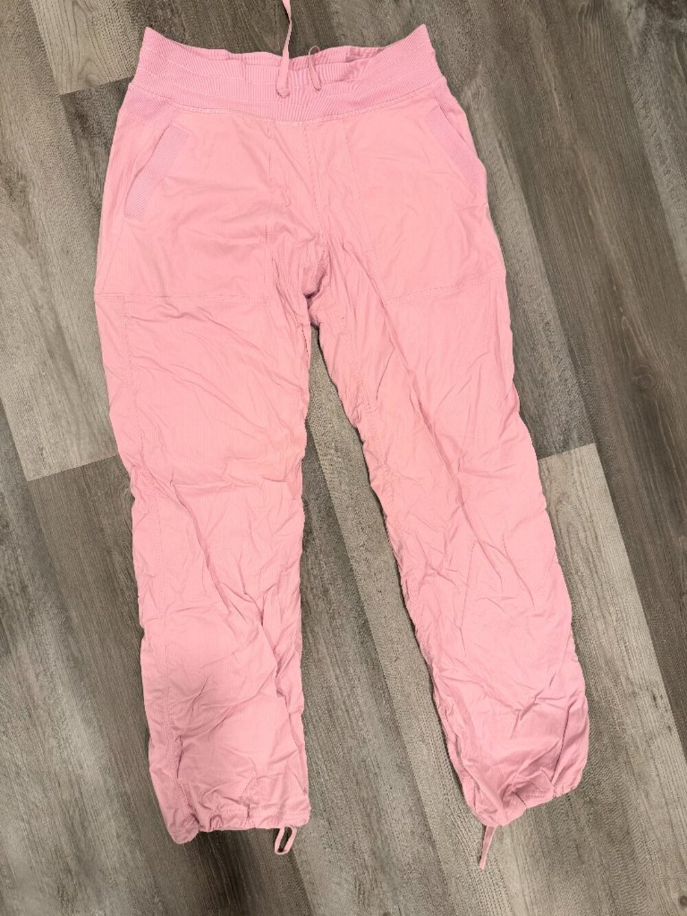 Lululemon Pink Drawstring Studio Pants Size 8 Adjustable Hem